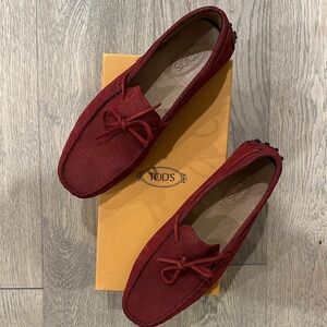 Tod's Textured Red Loafers for Men